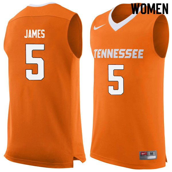 Women #5 Josiah-Jordan James Tennessee Volunteers College Basketball Jerseys Sale-Orange